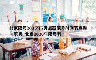 北京限号2025年7月最新限号时间表查询一览表_北京2020年限号表