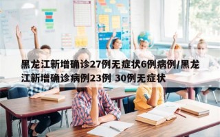 黑龙江新增确诊27例无症状6例病例/黑龙江新增确诊病例23例 30例无症状