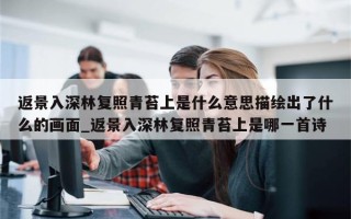 返景入深林复照青苔上是什么意思描绘出了什么的画面_返景入深林复照青苔上是哪一首诗