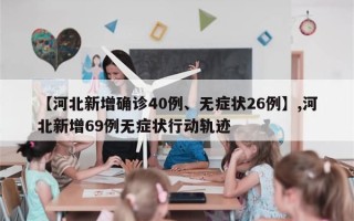 【河北新增确诊40例、无症状26例】,河北新增69例无症状行动轨迹