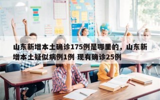 山东新增本土确诊175例是哪里的，山东新增本土疑似病例1例 现有确诊25例