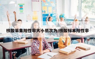 核酸采集阳性率大小依次为/核酸标本阳性率